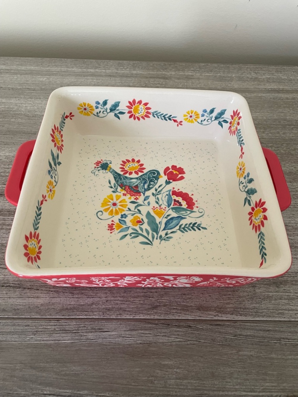 The Pioneer Woman Mazie Bird Square Stoneware Baking Casserole Dish